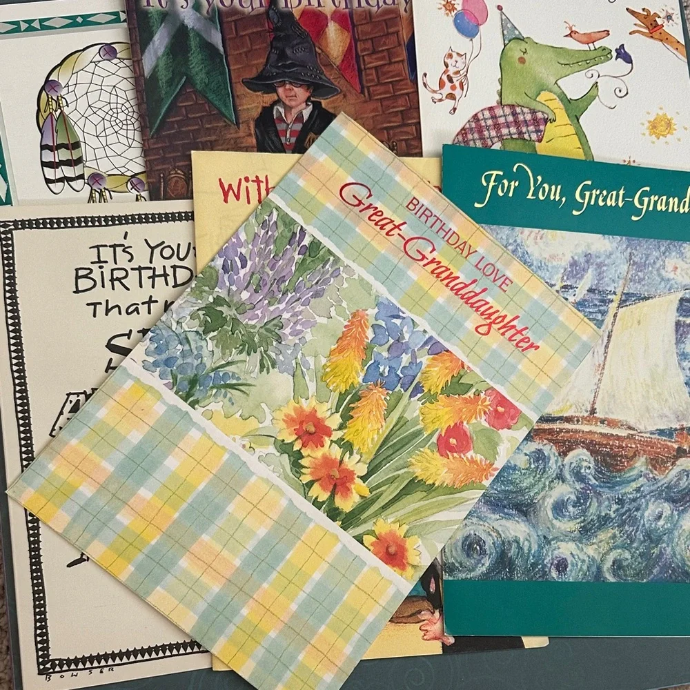 7 Happy Birthday Greeting Cards (No Envelopes Included)